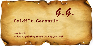 Galát Geraszim névjegykártya
